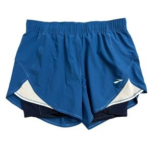 Brooks Chaser 5 Inch 2 in 1 Running Shorts Women's Size Large Blue